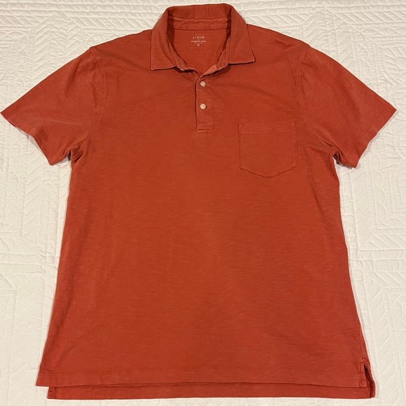 Men’s J Crew Pocket Polo Shirt XL - Orange/Red - Picture 1 of 4